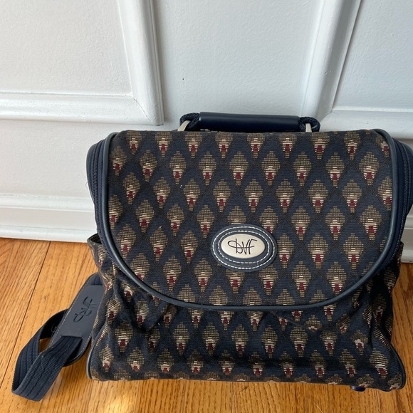 Diane Von Furstenberg Tapestry Print Overnight Travel Cosmetic Bag Vintage - Picture 2 of 10